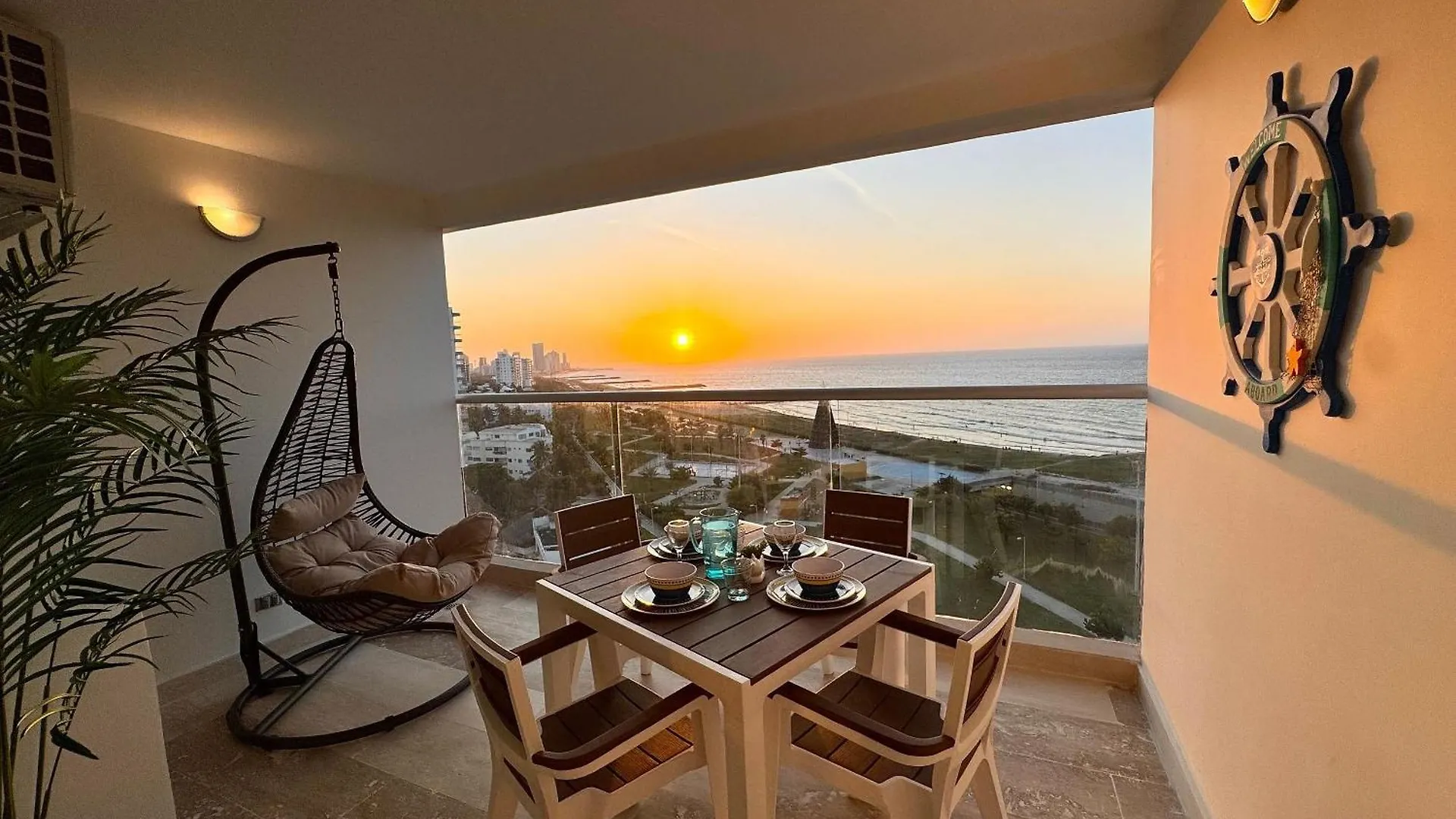 Cb1108 Suite Crespo Vista Frente Al Mar-Atardecer Cartagena Kolumbie